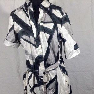 NY&Co Geometric Print Shirt Dress, Sz12.